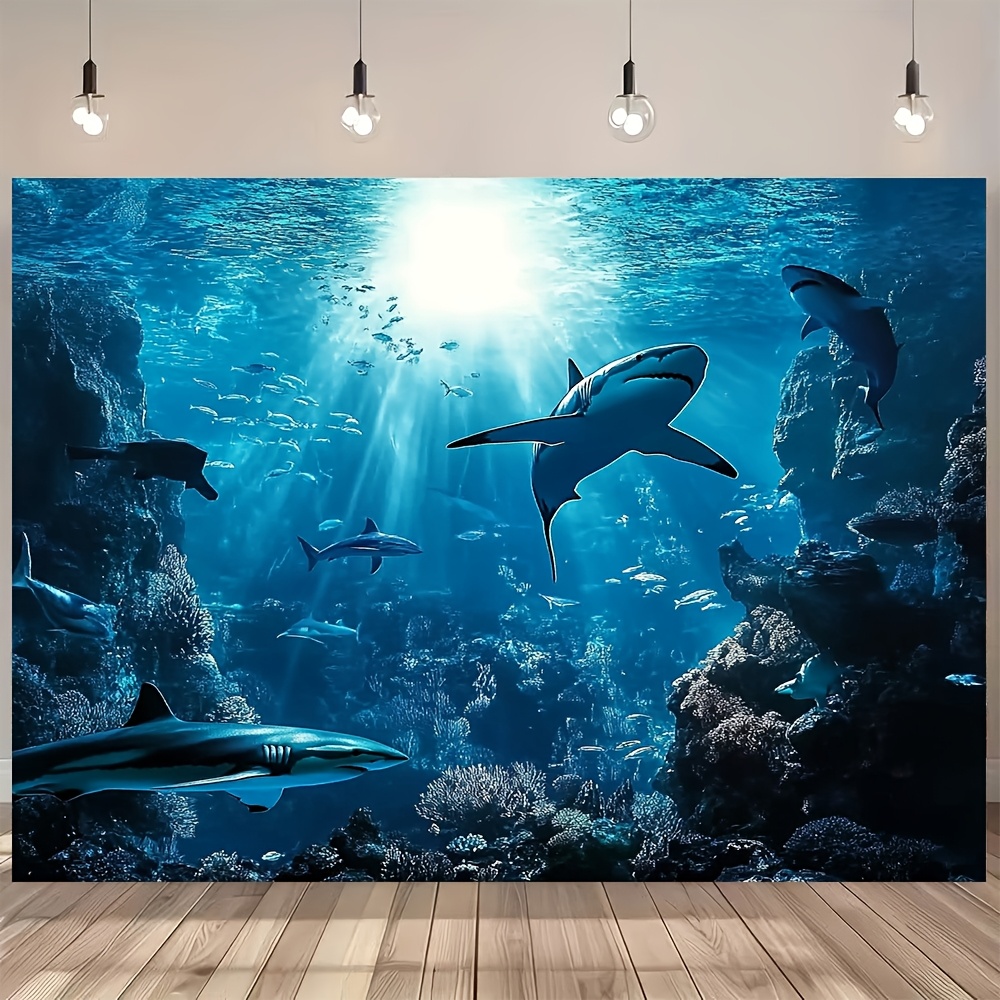 Majestic Deep Sea Shark Wall T - Aquarium Marine Blue recension och pris