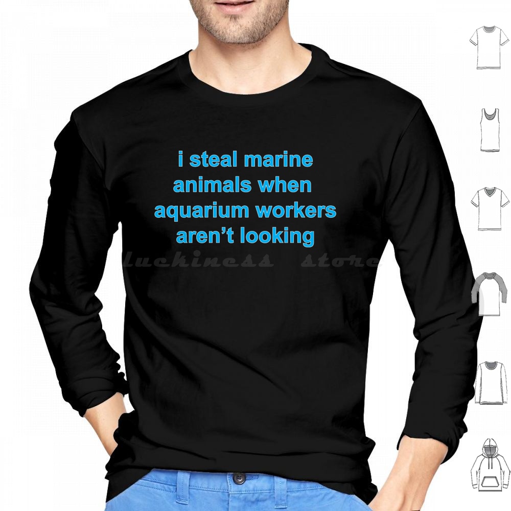 Fishy Shirt Hoodie Cotton Long - Marine Life Aquariums recension och pris